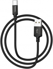 Кабель USB 2.0 Am - Type-C 1.0m (X14 Times Speed, 3A, нейлоновая оплётка, black) hoco