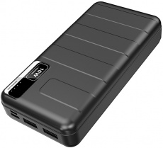 Внешний аккумулятор QUMO PowerAid 20000 (T5000) (литий-ионный, 20800mAh, 2*USB - 2.1A+1A, вход 2А, кабель 0.25m - microUSB, black)