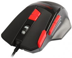 Мышь QUMO Predator M80 (USB, optical, 3200dpi, игровая, 4 цвета подсветки, 1.65m, soft-touch, black)