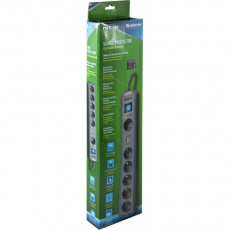 Сетевой фильтр Defender DFS 505 USB Charger (6 розеток, 5 метров, 2*USB 1A, grey) RTL