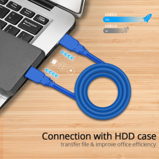 Кабель USB 3.0 Am - Am соединительный 0.6m (black)