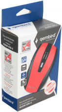 Мышь беспроводная Gembird MUSW-330-3 (optical, 2400dpi, 2xAAA, black-red)