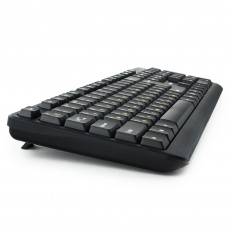 Клавиатура Гарнизон GK-115 (USB, текстура - шлифованный алюминий, black)