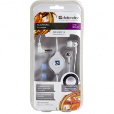 Наушники Defender MPH-217 (затычки, без микрофона, 1m, white)