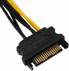 Переходник питания для видеокарты PCI-Express 6+2pin (CC-PCIE-SATA-20CM, 0.2m, от разъёма SATA блока питания) Cablexpert