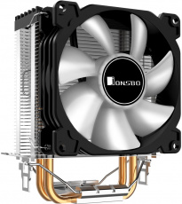 Вентилятор JONSBO CR-1200 (1150/1151/1155/1156/1200/1700/AM4/AM5, 92mm, Al, 2000rpm, 27dBa, 2 тепловые трубки, DTH, 3pin, 95W, rainbow LED, black) RTL