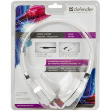 Наушники Defender Accord HN-048 (накладные закрытые для мобильный устройств, с микрофоном, 1.2m, white)