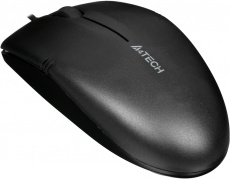 Мышь A4Tech OP-530NUS (USB, optical, 1200dpi, бесшумный клик, 1.5m, black)