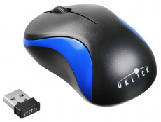 Мышь беспроводная Oklick 605SW (optical, 1200dpi, AAA, black-blue)