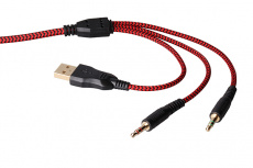 Наушники QUMO Avalon GHS006 (полноразмерные закрытые, c микрофоном, подсветка RGB, игровые, 2.2m, black-brown)