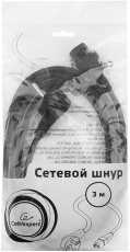 Кабель питания (PC-186-1-3M, сис. блок - розетка, 3.0m, 16A, 1.0мм2, black) Cablexpert