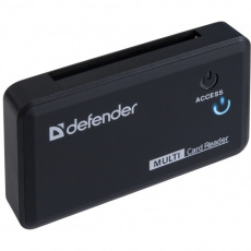 Карт-ридер Defender Optimus (microSD, SDHC, M2, MS, CF, MS Duo, RS-MMC, black, USB2.0)