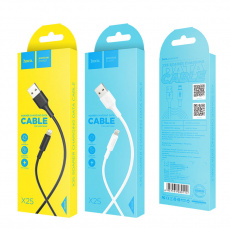 Кабель USB 2.0 Am - Lightning 1.0m (X25 Soarer, 2A, быстрая зарядка, white) hoco