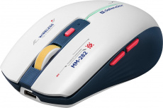 Мышь беспроводная Defender Dila MM-282 (optical, 1800dpi, аккумулятор 500mAh, бесшумный клик, подсветка, программируемая, soft-touch, white-blue)