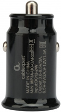 Зарядное устройство от прикуривателя Cablexpert MP3A-UC-CAR22 (12/24V - USB, 5V/3A, 9V/2A, 12V/1.5A, 18W, QC3.0, black)