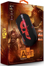 Мышь QUMO Axe M07 (USB, optical, 3200dpi, игровая, 7 цветов подсветки, 1.8m, soft-touch, black)