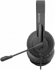Наушники A4Tech HU-10 (накладные закрытые, подключение по USB, с микрофоном, регулятор, 2m, black)