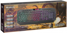 Клавиатура Defender Gelios GK-174DL (USB, регулируемая подсветка, влагоустойчивая, игровая, black)