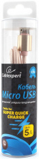 Кабель USB 2.0 Am - micro USB 1.0m (CC-U-mUSB02Gd-1M, серия Ultra, 5A, быстрая зарядка, нейлоновая оплётка, gold) Cablexpert
