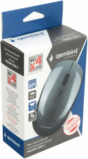 Мышь беспроводная Gembird MUSW-250-1 (optical, 1600dpi, AA, black-grey)