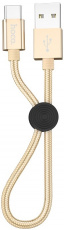 Кабель USB 2.0 Am - Type-C 0.25m (X35 Premium, 3A, быстрая зарядка, нейлоновая оплётка, gold) hoco