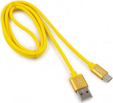 Кабель USB 2.0 Am - Type-C 1.0m (CC-S-USBC01Y-1M, серия Silver, yellow) Cablexpert