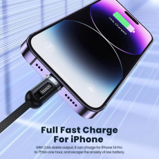 Кабель USB 2.0 Am - Lightning + micro USB + Type-C 1.2m (3A, быстрая зарядка, нейлоновая оплётка, black-grey) Toocki