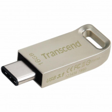Флеш накопитель USB 3.1 16Gb Transcend JetFlash 850S (TS16GJF850S, 130Mb/s, OTG Type-C, silver)