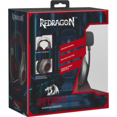 Наушники Redragon INFERNO (полноразмерные закрытые, c микрофоном, игровые, 2m, silver)