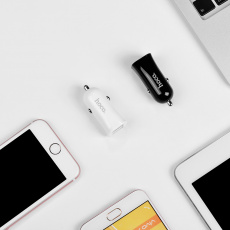 Зарядное устройство от прикуривателя hoco Z12 Elite (12/24V - USB, 2*USB, 2.4А, white)