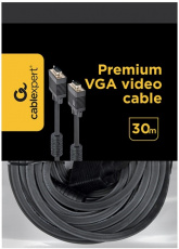 Кабель SVGA Pro 15m/15m 30.0m (CC-PPVGA-30M-B, соединительный, 2 ферритовых фильтра, black) Cablexpert