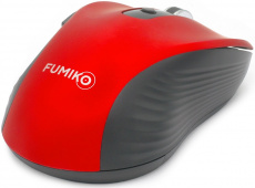 Мышь беспроводная FUMIKO HUSHE FMA-15-R (optical, 1600dpi, AA (нет в комплекте), бесшумный клик, soft-touch, black-red)