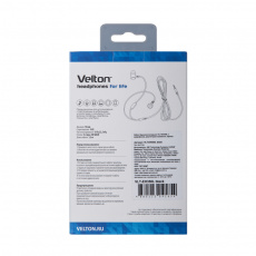 Наушники Velton VLT-EH350L (затычки, для мобильных устройств, с микрофоном, 1.2m, black)