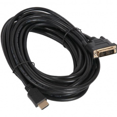 Кабель HDMI (m) - DVI (m) 7.5m (CC-HDMI-DVI-7.5MC, с позолоченными контактами, экранированный, пакет, black) Cablexpert