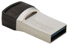 Флеш накопитель USB 3.1 64Gb Transcend JetFlash 890S (TS64GJF890S, 130MB/s, USB 3.1 + USB Type-C, OTG, silver)