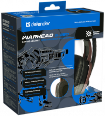 Наушники Defender Warhead G-250 (полноразмерные закрытые, c микрофоном, игровые, 2.5m, black-brown)