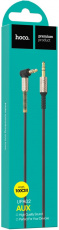 Кабель аудио 3.5mm Jack (m) - 3.5mm Jack (m) 1.0m (UPA02 Spring, угловой разъём, black) hoco
