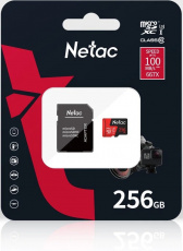 Карта памяти SDXCmicro Card 256Gb Netac P500 Extreme Pro (NT02P500PRO-256G-R, Class 10, UHS-I U3, 100MB/s, адаптер SD)