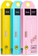 Кабель USB 2.0 Am - Lightning + micro USB + Type-C 1.0m (UPL12 One Pull, 2A, силиконовый шнур, gold) hoco