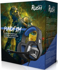 Наушники Smartbuy Rush Punch em SBHG-9710 (полноразмерные закрытые, с микрофоном, регулятор, игровые, 2.4m, black-blue)