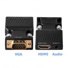 Конвертер VGA (m) -> HDMI (f) (black)