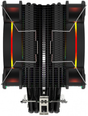 Вентилятор ALSEYE HALO H120D (1150/1151/1155/1156/1200/1700/2011/775/FM1/FM2/AM2/AM3/AM4/AM5, 2x120mm, Hydro, Al, 800-2000rpm (front), 500-1300rpm (rear), 14-35dBa, 6 тепловых трубок, DTH, 4pin, PWM, rainbow LED, 160W, black) RTL