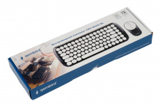Клавиатура+мышь беспроводные Gembird KBS-9000-BL (black-white)