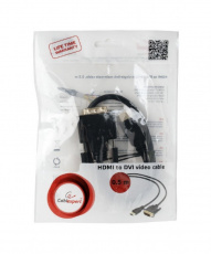 Кабель HDMI (m) - DVI (m) 0.5m (CC-HDMI-DVI-0.5M, 4K, ver.2.0, с позолоченными контактами, экранированный, пакет, black) Cablexpert
