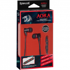 Наушники Redragon AORA (затычки, для мобильных устройств, с микрофоном, 1.2m, black-red)