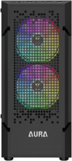 Корпус GAMDIAS AURA GC7 ARGB (без БП, ATX, USB3.0, 3x ARGB Fan, black)
