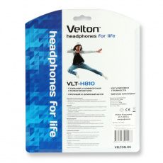 Наушники Velton VLT-H810 (накладные закрытые, с микрофоном, 1.8m, black-silver)