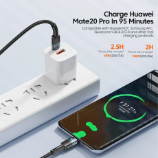 Кабель Type-C --> Type-C 2.0m (3A, 100W, быстрая зарядка, нейлоновая оплётка, black-blue) Essager
