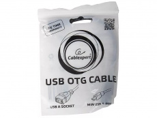 Кабель-переходник USB-OTG (A-OTG-AFBM-002, miniUSB (M) / USB (F), 0.15m, экранированный, пакет, black) Cablexpert