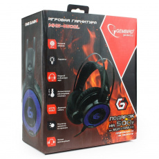 Наушники Gembird MHS-G500L (полноразмерные закрытые, c микрофоном, игровые, подсветка, 2.3m, промо-код "Survarium", black)